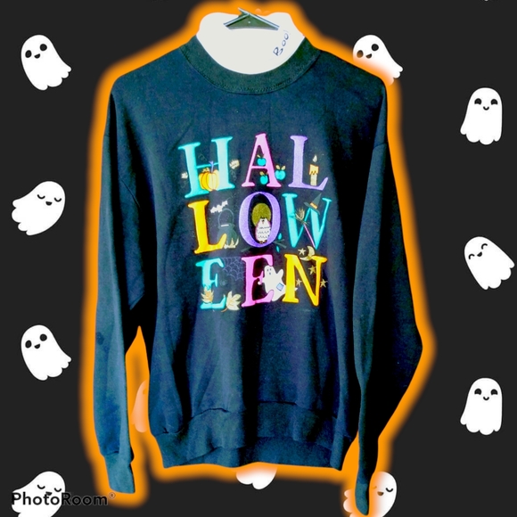 Vtg 90s Halloween sweatshirt - Picture 3 of 9